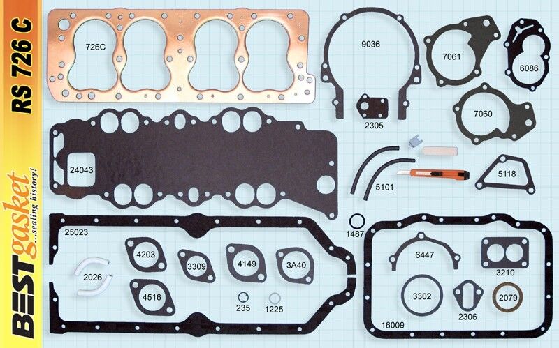 Best Gasket Copper Head Gaskets Pair For 1949-1951 Ford Lincoln 337 Flathead V8